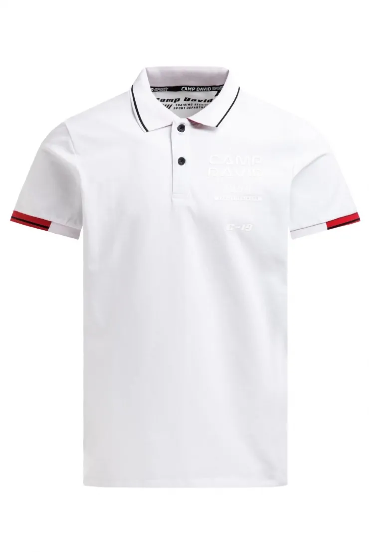 Poloshirt Kurzarm mit Rücken - Artwork opticwhite