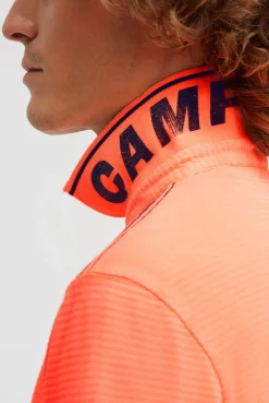 Poloshirt Kurzarm mit Struktur-Details neon flame