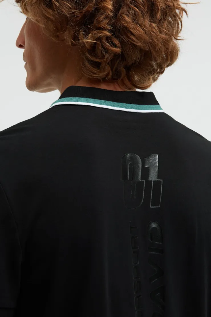Poloshirt mit Backprint black