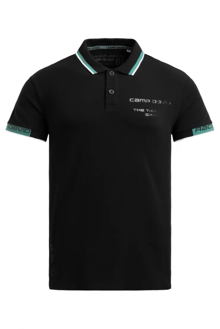 Poloshirt mit Backprint black