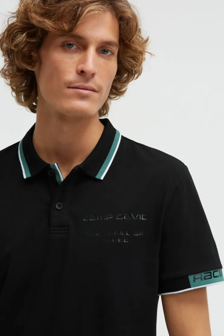 Poloshirt mit Backprint black