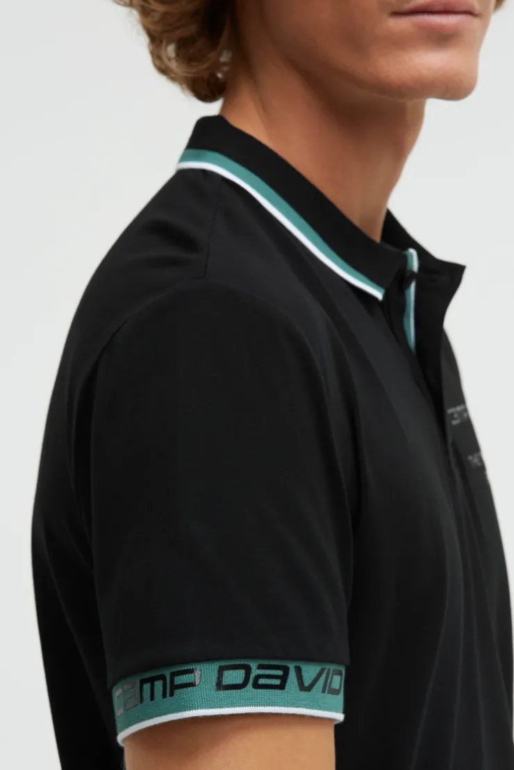 Poloshirt mit Backprint black