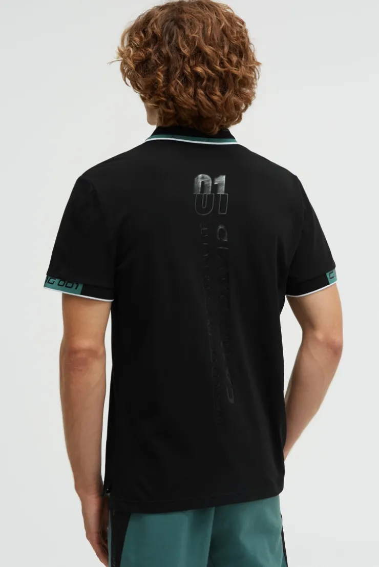 Poloshirt mit Backprint black