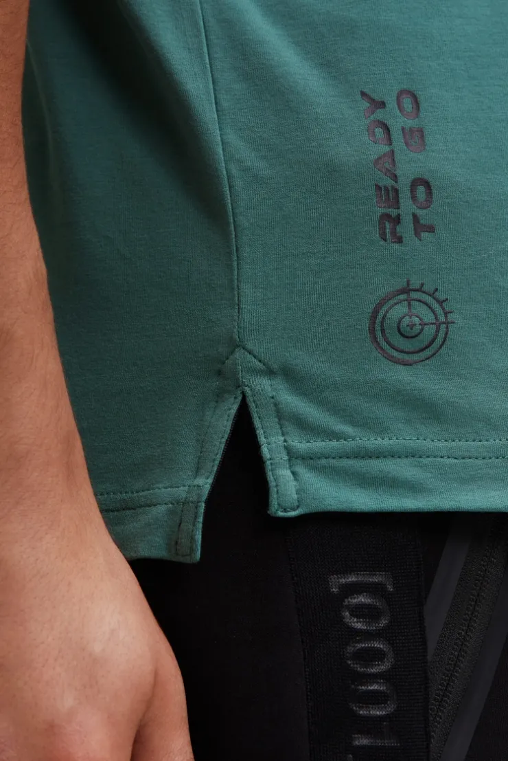 Poloshirt mit Backprint petrol green