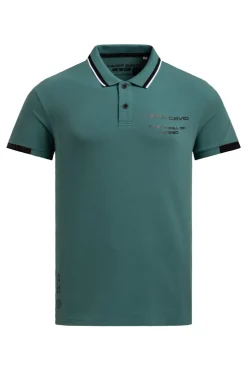 Poloshirt mit Backprint petrol green