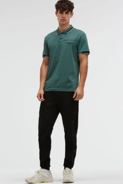 Poloshirt mit Backprint petrol green