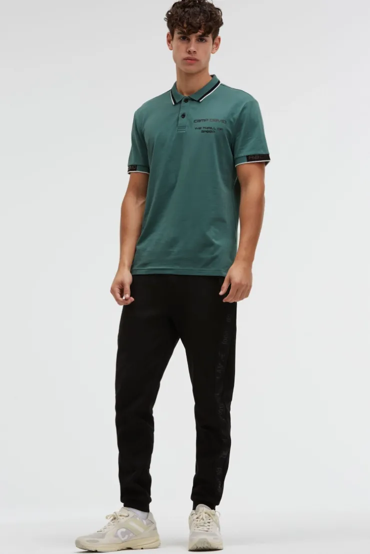 Poloshirt mit Backprint petrol green