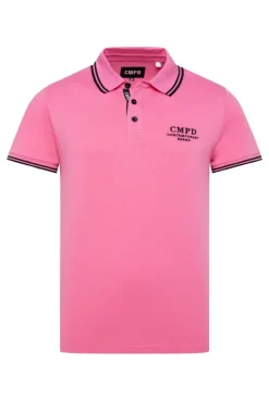 Poloshirt mit Streifen-Tippings summer pink
