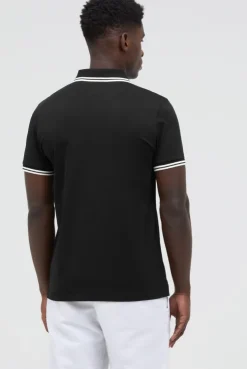 Poloshirt mit Streifen-Tippings black