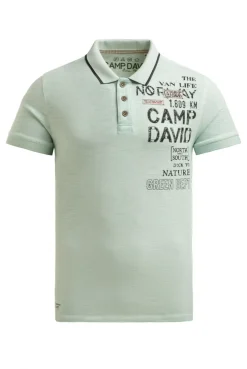 Poloshirt mit Vintage Prints faded mint