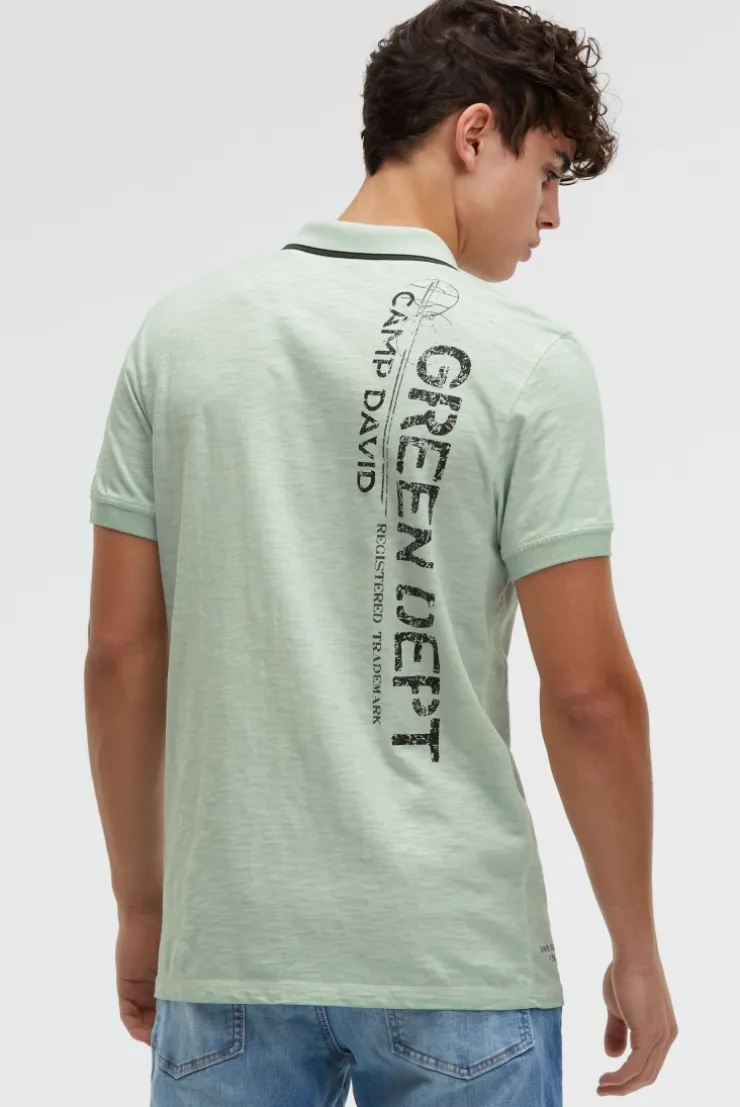 Poloshirt mit Vintage Prints faded mint