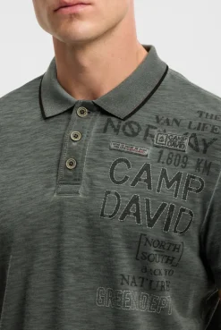 Poloshirt mit Vintage Prints dusty green
