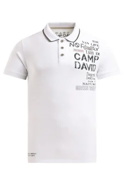 Poloshirt mit Vintage Prints offwhite