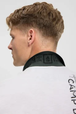 Poloshirt mit Vintage Prints offwhite