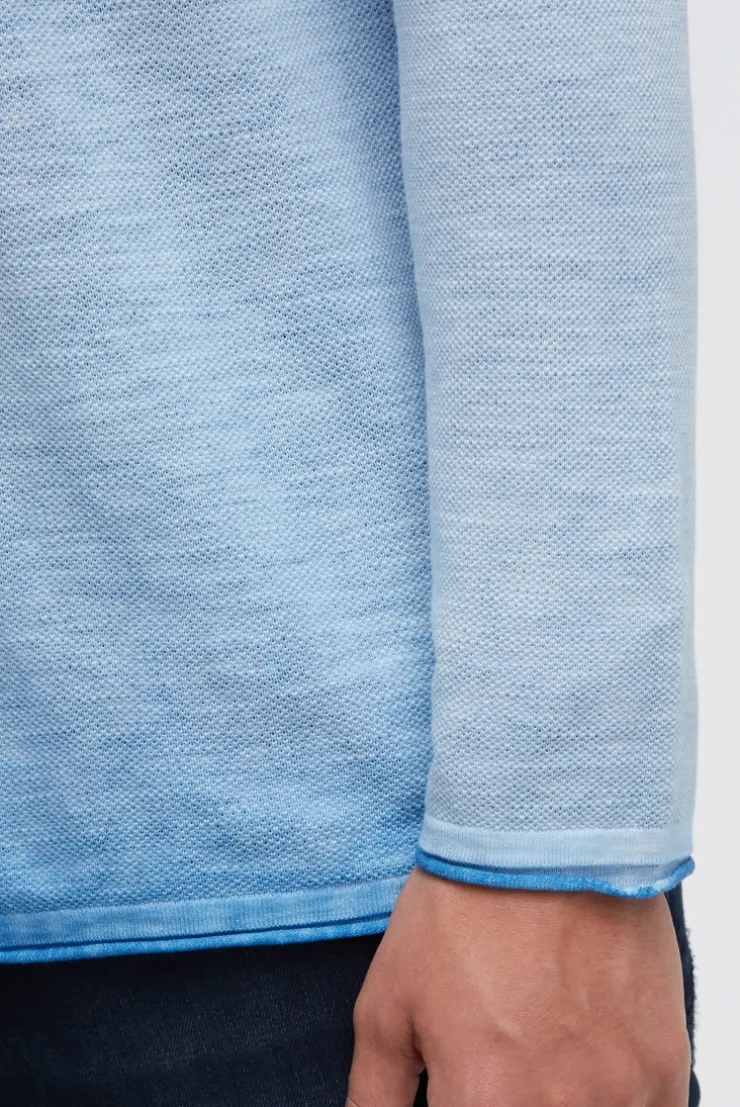 Pullover Inside Oil Dyed mit Logo Print electric sky
