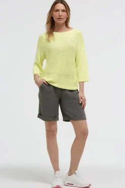 Pullover mit 3/4-Arm und Artwork vivid lemon