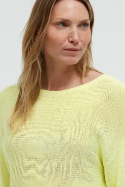 Pullover mit 3/4-Arm und Artwork vivid lemon