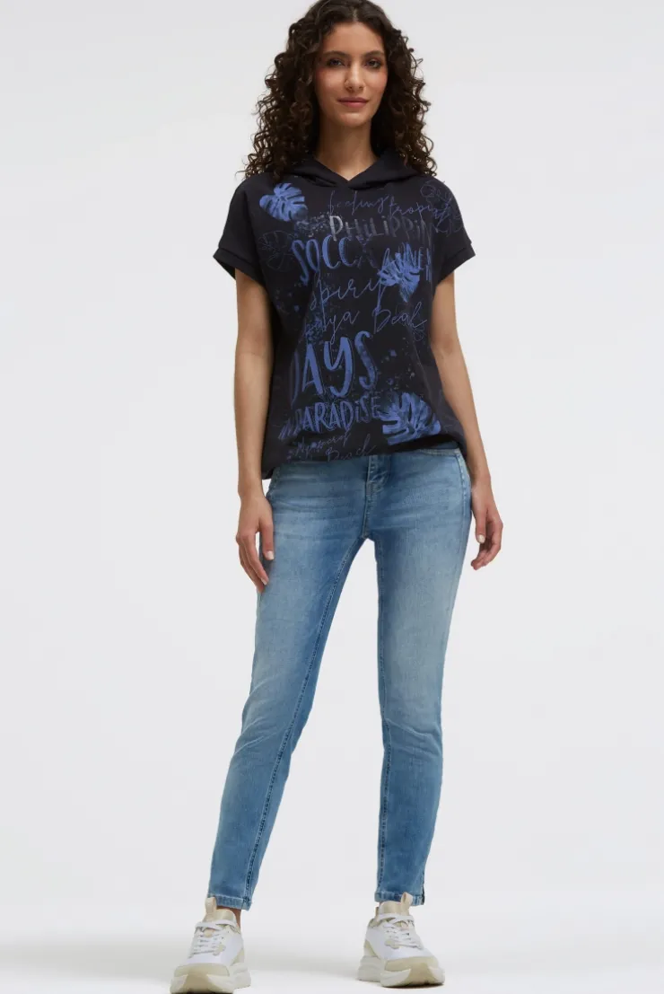 Ärmelloser-Hoodie mit All Over Print blue navy