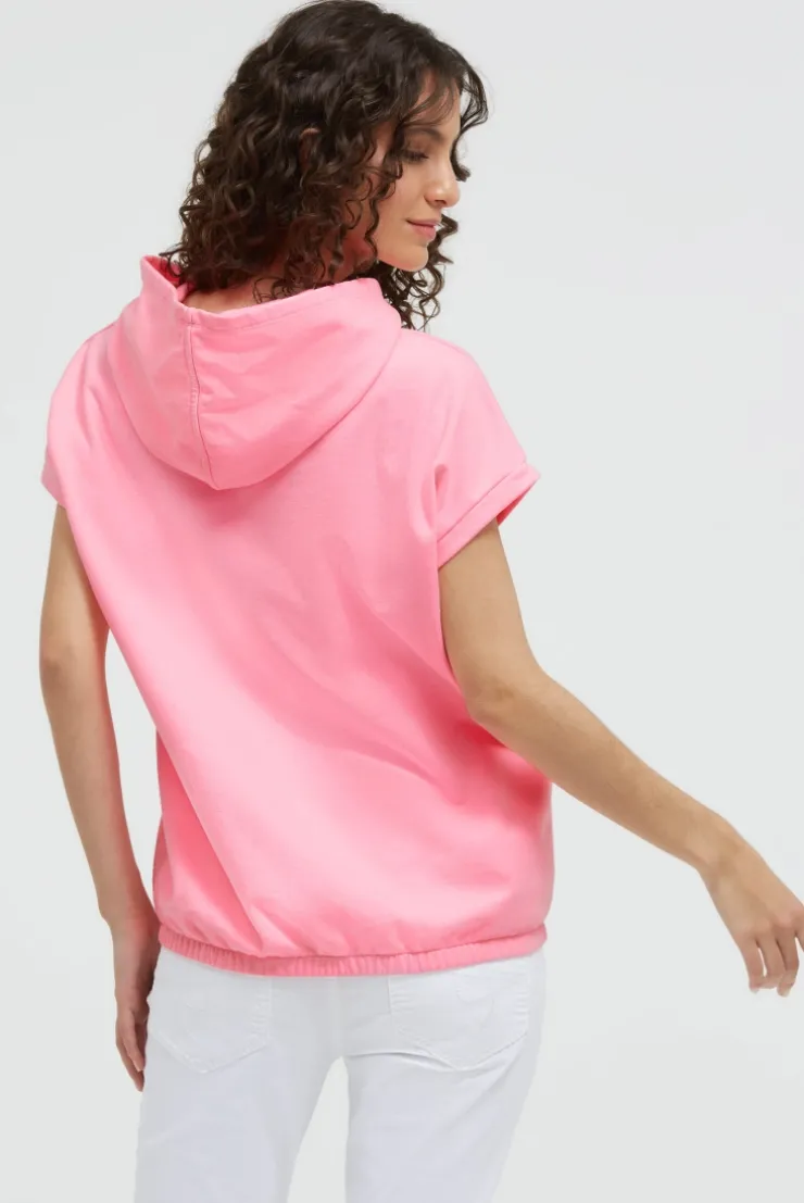 Ärmelloser-Hoodie mit All Over Print neon pink