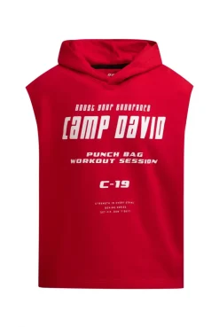 Ärmelloser Hoodie mit Label Prints energy red