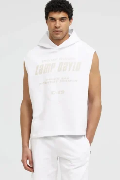 Ärmelloser Hoodie mit Label Prints opticwhite