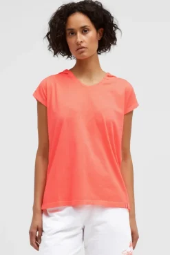 Ärmelloses Hoodie-Shirt mit Rückenprint neon coral