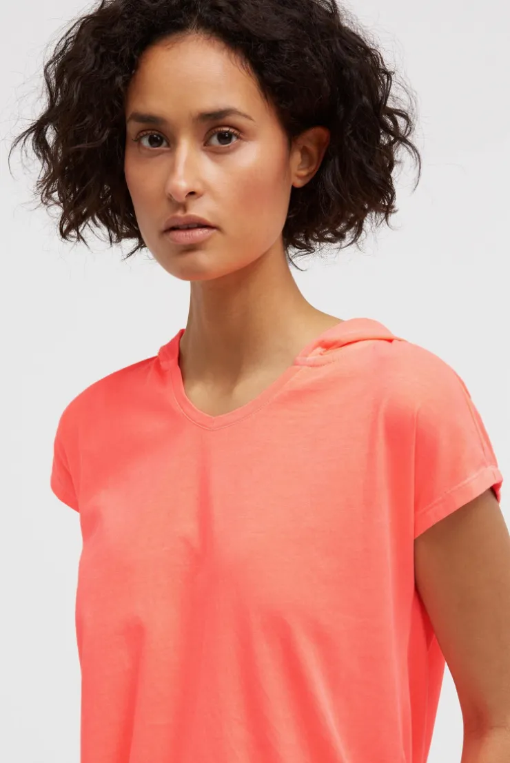 Ärmelloses Hoodie-Shirt mit Rückenprint neon coral