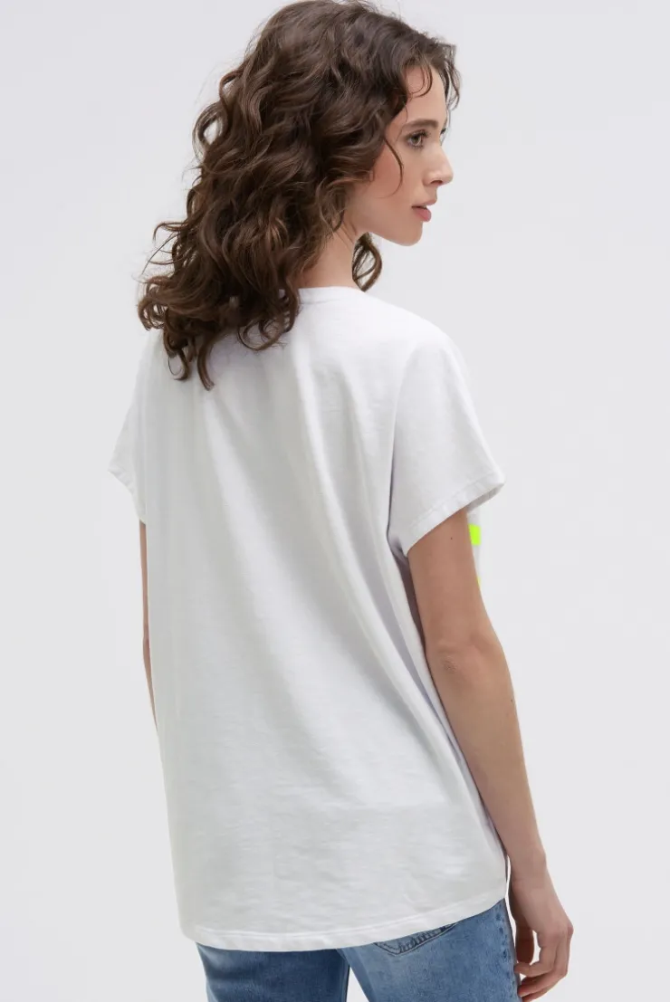 Ärmelloses Oversized Shirt mit Label Print opticwhite