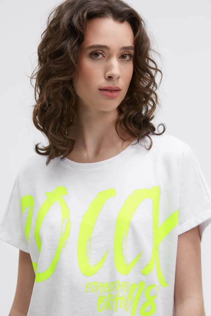 Ärmelloses Oversized Shirt mit Label Print opticwhite