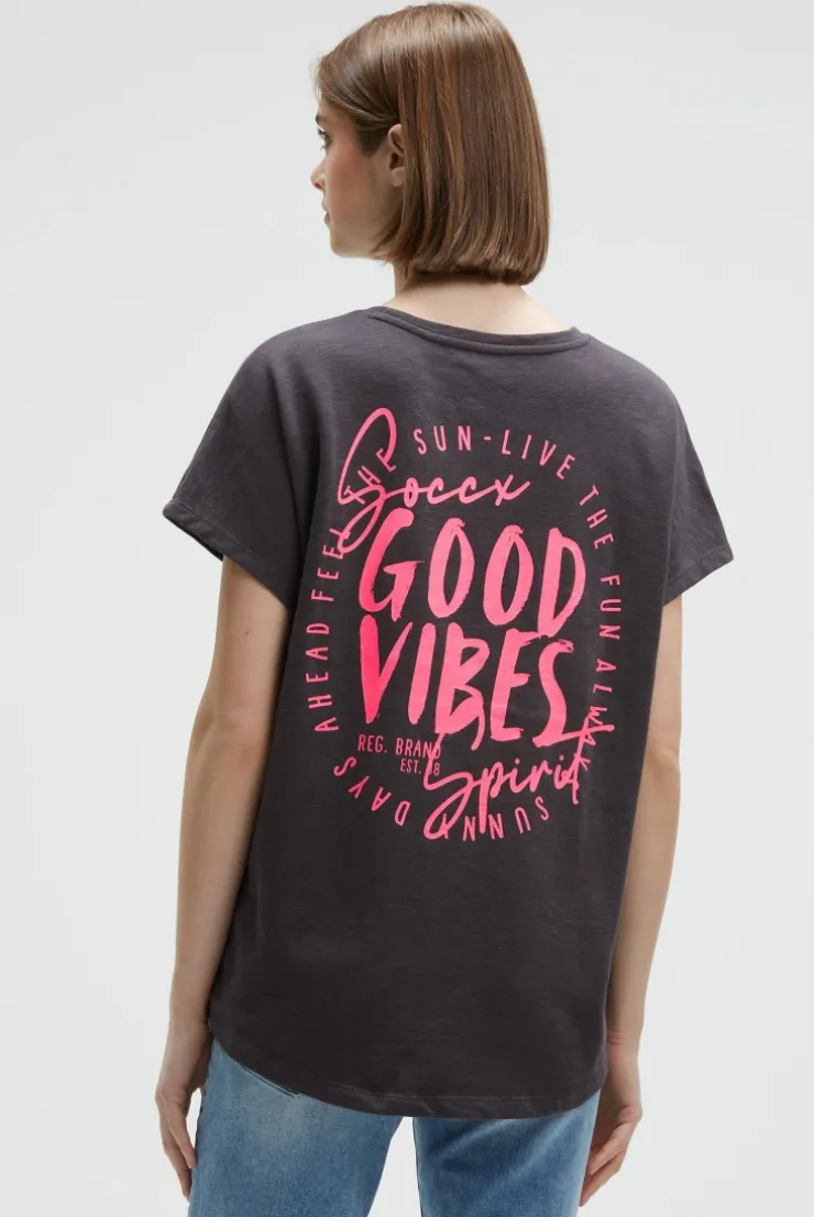 Ärmelloses Oversized Shirt mit Label Print charcoal mist | S