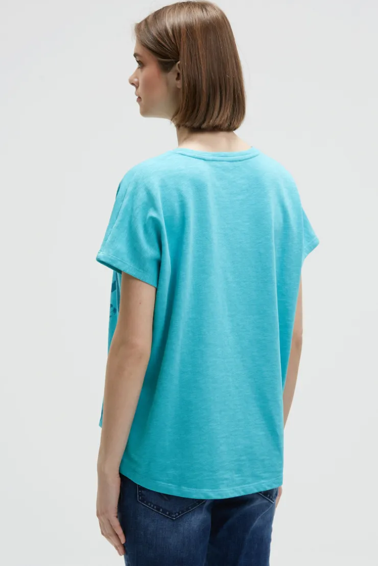 Ärmelloses Oversized Shirt mit Label Print ocean flash