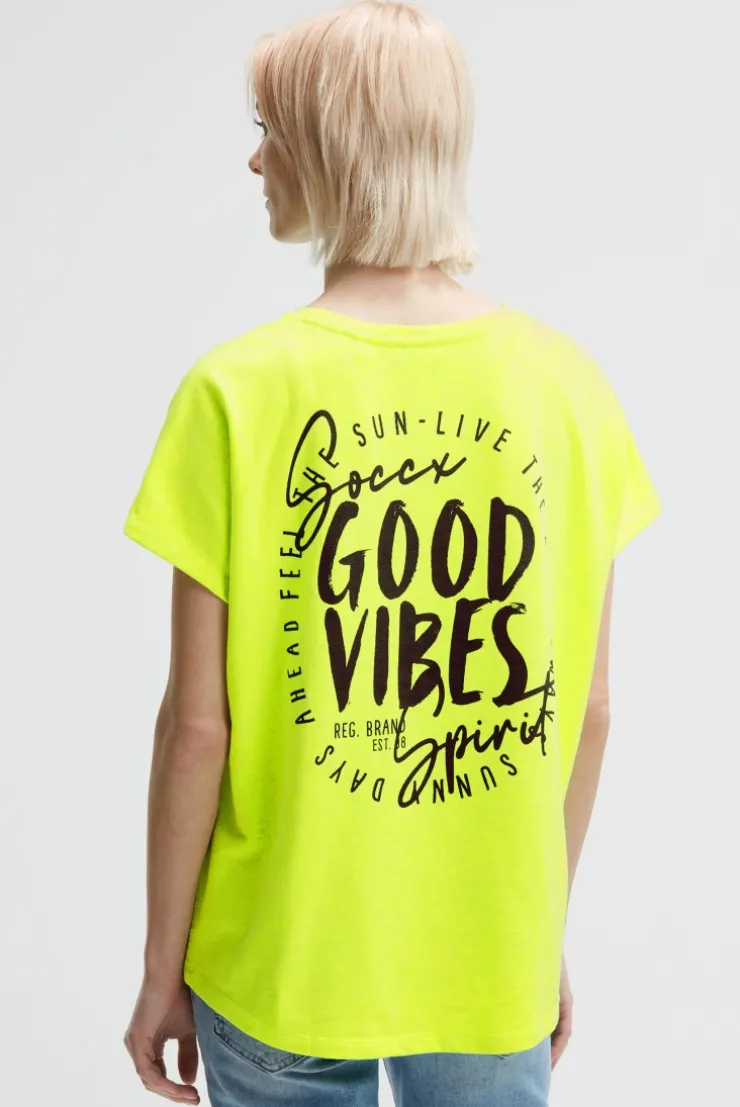 Ärmelloses Oversized Shirt mit Label Print electric lemon