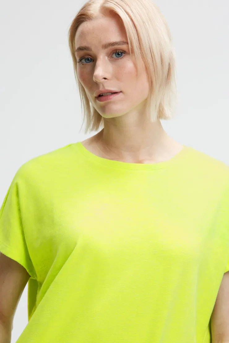 Ärmelloses Oversized Shirt mit Label Print electric lemon