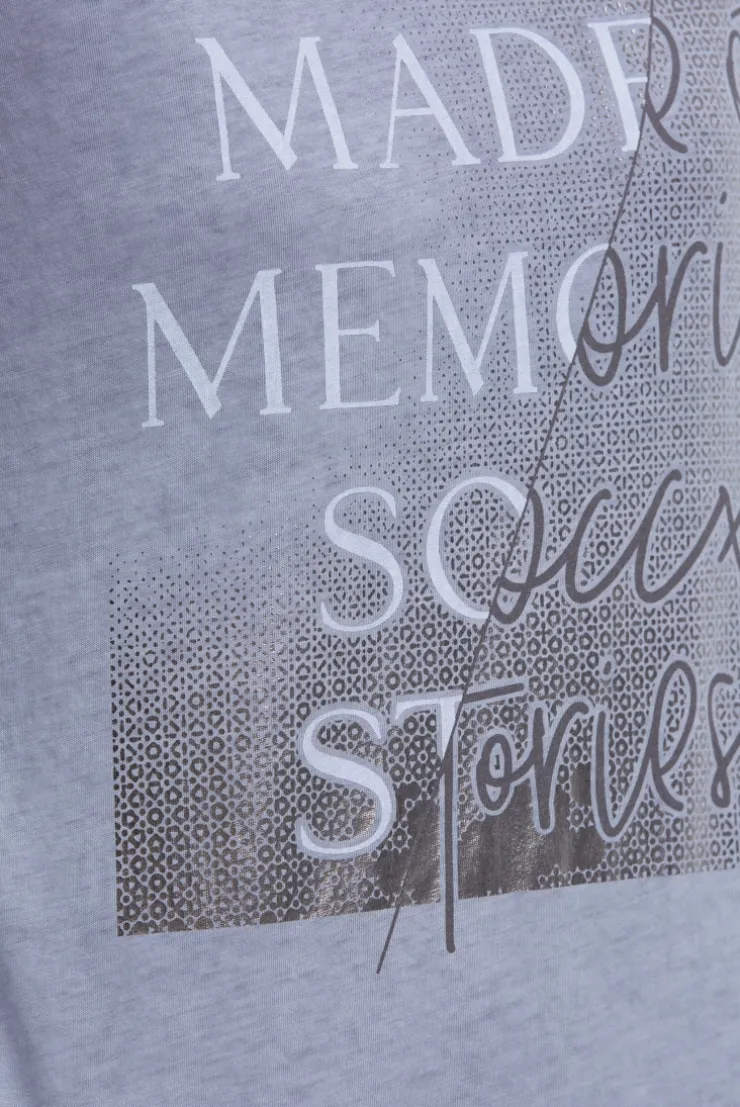 Ärmelloses Shirt mit Folienprint blue grey