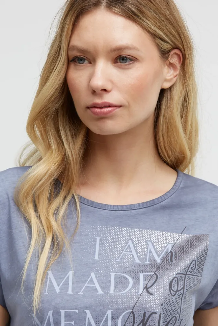 Ärmelloses Shirt mit Folienprint blue grey
