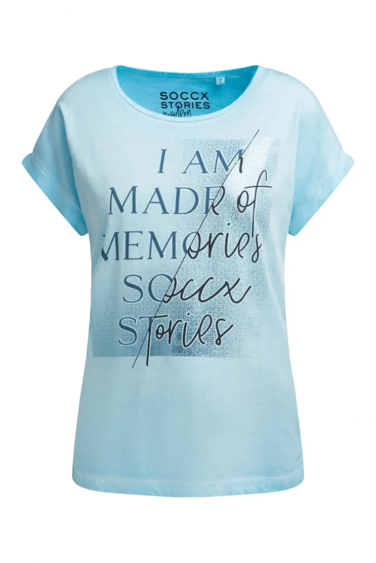 Ärmelloses Shirt mit Folienprint summer aqua