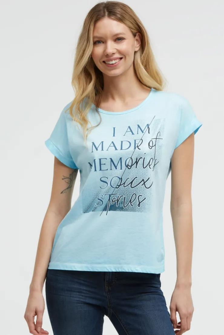 Ärmelloses Shirt mit Folienprint summer aqua