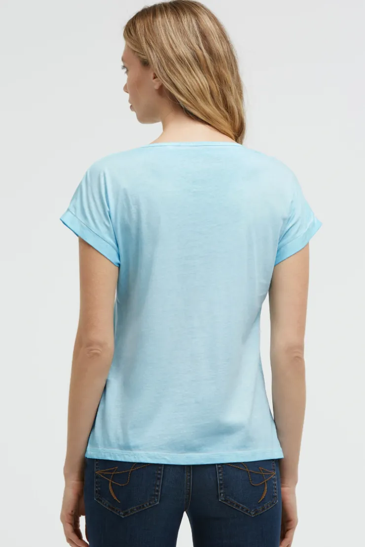 Ärmelloses Shirt mit Folienprint summer aqua