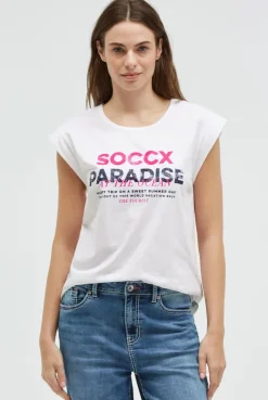Ärmelloses Shirt mit Logo Prints opticwhite