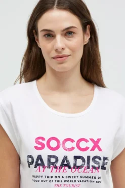 Ärmelloses Shirt mit Logo Prints opticwhite