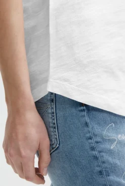 Ärmelloses Shirt mit V-Ausschnitt und Prints opticwhite
