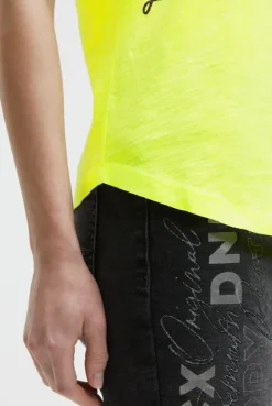 Ärmelloses Shirt mit V-Ausschnitt und Prints electric lemon | XS