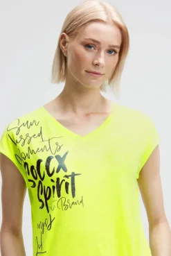Ärmelloses Shirt mit V-Ausschnitt und Prints electric lemon | XS