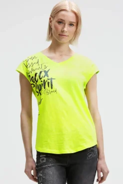 Ärmelloses Shirt mit V-Ausschnitt und Prints electric lemon | XS