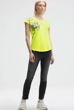 Ärmelloses Shirt mit V-Ausschnitt und Prints electric lemon | XS