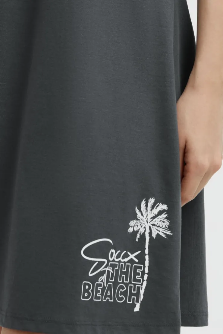 Ärmelloses Strandkleid mit Label Print grey bay