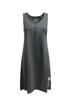 Ärmelloses Strandkleid mit Label Print grey bay
