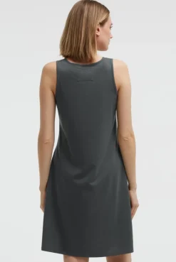 Ärmelloses Strandkleid mit Label Print grey bay