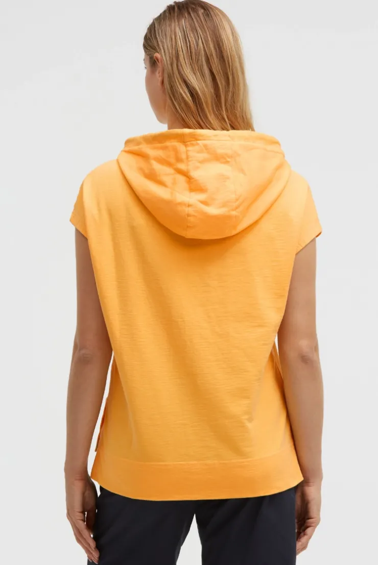 Ärmelloses Sweatshirt mit Kapuze und Artwork fresh mango