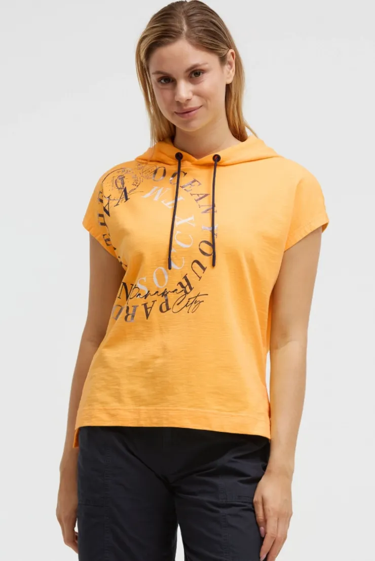 Ärmelloses Sweatshirt mit Kapuze und Artwork fresh mango